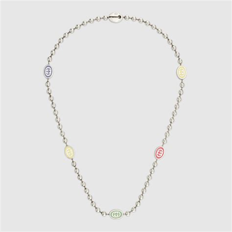 gucci boule silver necklace|gucci interlocking g sterling silver.